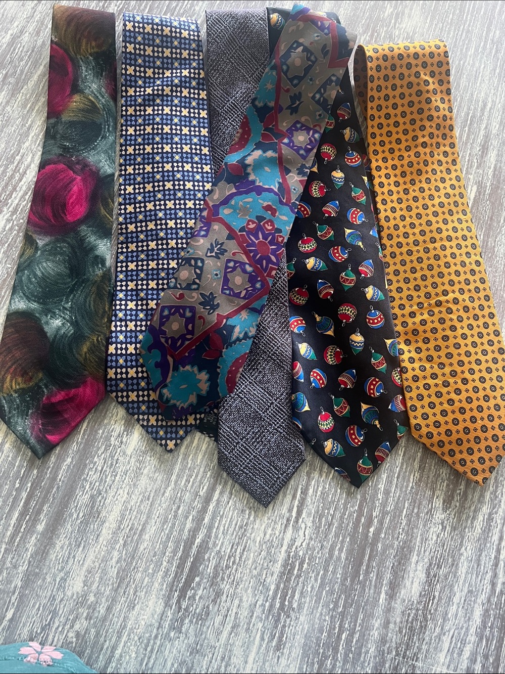 6 Assorted Brands Men's Multicolor Patterned Tie Collection - Assorted Colors